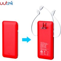 Battery Charger 10000mAh AC power banks battery powerbank power bank with built in cable UUTEK RSQ3-A