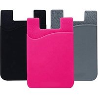 Adhesive Silicone Card Holder/ Cell Phone Wallet/Card Holder for iPhone, Android, most Smartphones
