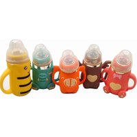 Leatch BPA Free 100% Food Grade manufacturers 16oz smart hands free baby silicone milk feeding baby bottle