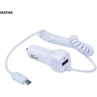 New 5V 2.4A Mobile Phone Coiled Micro USB Car Charger For Smartphone Android