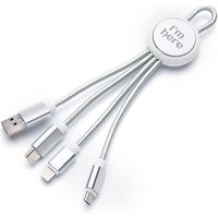 OEM Port Logo color Multi Device Charging Cable 3 in 1 Charger Cable with Keyring for Phones Nice promotional gift