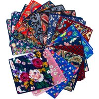 Handkerchief Print Floral Paisley NO MOQ 100% Cotton for Men 25x25cm 28 Polybag Men's Fashion Digital Print Fashion Scarf