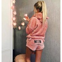 MEOW Warm Pyjama Shorts Top Set