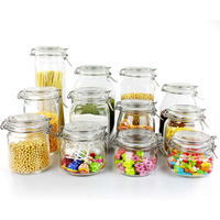Clear Glass Food Storage Container Set Lids