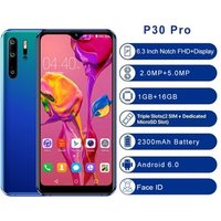2019 Original Intelligent awaken Face unlock 1GB+16GB, 6.3" Android 6.0 Arc edge capacitance,smartphone android P30 pro phone