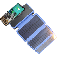 20000mAh 3 Panels Solar Power Bank with Wireless Charging