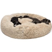 Manufacture Pet Accessories Cat Washable Large Donut Round Plush Sofa dog Luxury Rest improved Sleep Faux Fur Dog Bed