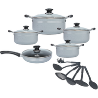 16pcs Gray Marble Stretching Non Stick Cookware Set