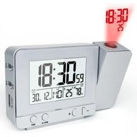 Projection Alarm Clock Digital Clock with Time and Temperature Projection Indoor Temperature Humidity Dual Alarm Snooze FJ3531