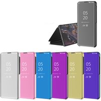 Luxury Electroplating Smart Sleep Mirror Holster Electroplated Phone Case for VIVO Y17 Y15