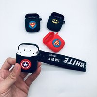 For Apple AirPods Protective Cover, Soft Silicone Shockproof Case For AirPods Captain America