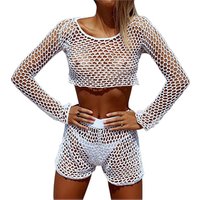 Women's Halter Neck Lace Transparent Beach Cover Up
