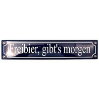 Schildershop24 Neues Emailleschild Freibier Morgen 53% Rabatt auf 40 x 8 cm