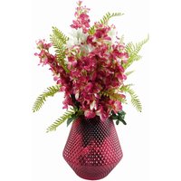 70cm Dark Pink Artificial Delphinium Flower Arrangement Pink Vase