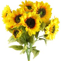 Pack of 6 x 88cm Yellow Artificial Sunflower - 18 heads