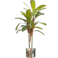 100cm Artificial Realistic Dracaena Tropical Plant with Silver Metal Plater