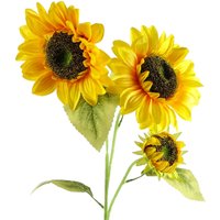 88cm Yellow Artificial Sunflower - 3 heads