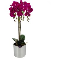 52cm Artificial Orchid Large - Dark Pink / Silver