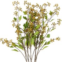 Pack of 6 x 90cm Artificial Yellow Berry Stem