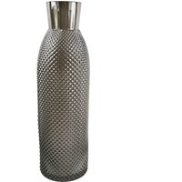 50cm Smoke Grey Diamond Tall Glass Vase