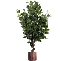 110cm Artificial Evergreen Ficus Tree Copper Planter