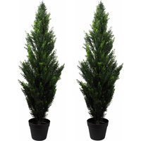 120cm Pair of Artificial Cedar Cypress Topiary UV Resistant