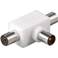 Goobay koaxial T-adapter - två honor/ett hane