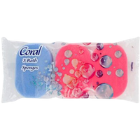 Coral Badsvamp Assorterade Färger - 3 st