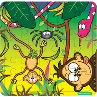 Fun Toys Jungle Jigsaw Wooden Puzzle Assorted 13 x 12 cm – 1 St