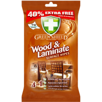 Green Shield rengöringsservetter för trä- och laminatytor - 70 st