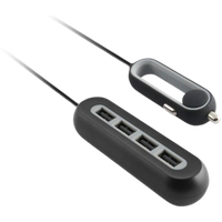 KSIX 4x USB A svart billaddare - 1 5m