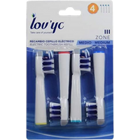 Lov'yc III Zone tandborsthuvuden för eltandborste Medium - 4 st