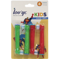 Lov'yc Barntandborsthuvuden för elektrisk tandborste Soft - 4 st