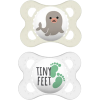 MAM Original 0m+ Napp 2-pack - Vit & Transparent