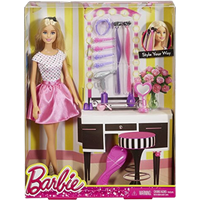 Barbie Barbiedocka med hårtillbehör