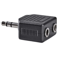 Nedis stereoljudadapter 3,5 mm hane till 2x 3,5 mm hona