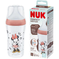 NUK Perfect Match Minnie Mouse Temperaturkontroll Mellanstor Matningsflaska – 260 ml