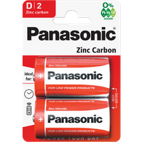 Panasonic Zinc Carbon D-batterier - 2 st
