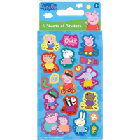 Peppa Pig Blue Party Stickers 6 Sheets