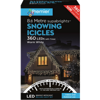 Premier 360 LED-ljuskedja Snöflinga - 8 8m