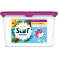 Surf 3-i-1 Coconut Bliss Tvättkapslar – 18 st.
