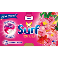 Surf 3-i-1 tvättkapslar med tropisk lilja - 15 st.