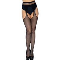 Leg Avenue Fishnet Suspender Pantyhose Black