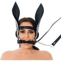 Rimba Pony Play Horsebit Mouth Gag with Reins & Ears