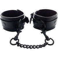Rouge Garments Plain Black Leather Ankles Cuffs