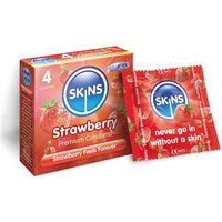 Skins Condoms Strawberry 4 Pack