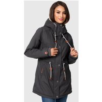 Navahoo Ireliaa Damen Parka – Windabweisende Winterjacke mit Teddyfell & Kapuze - Anthrazit