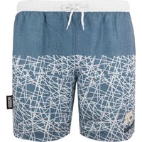 Herren Badehose Kariert Grau Weiß