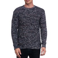 Schwerer Kontrast Grobstrick Rundhals-Pullover