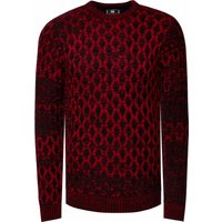 Used-Look Karomuster Rundhals-Pullover